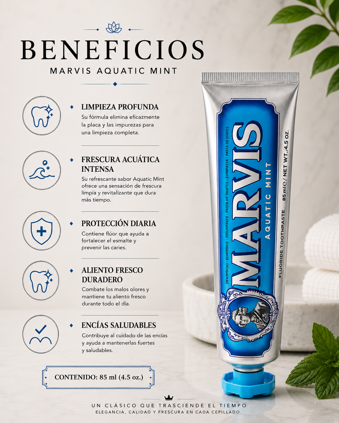 Pasta de Dientes Menta Acuática